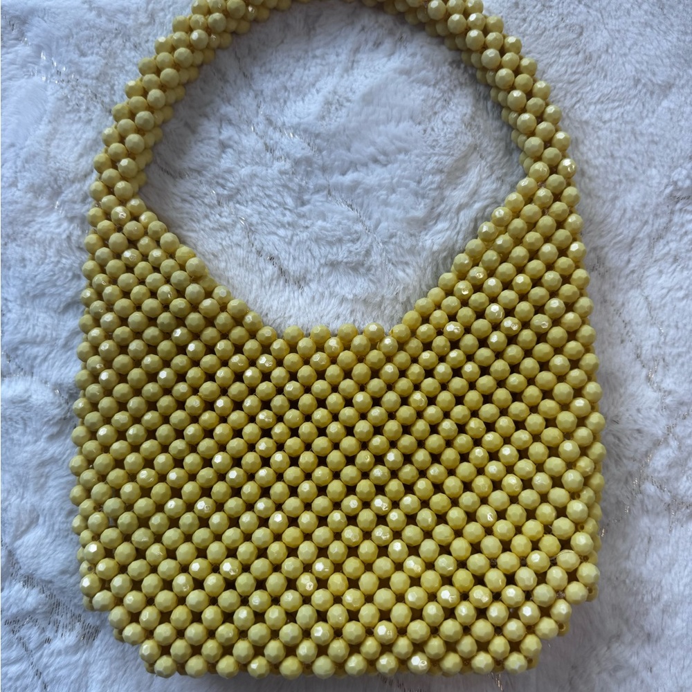 Yellow Beaded Women's Bag